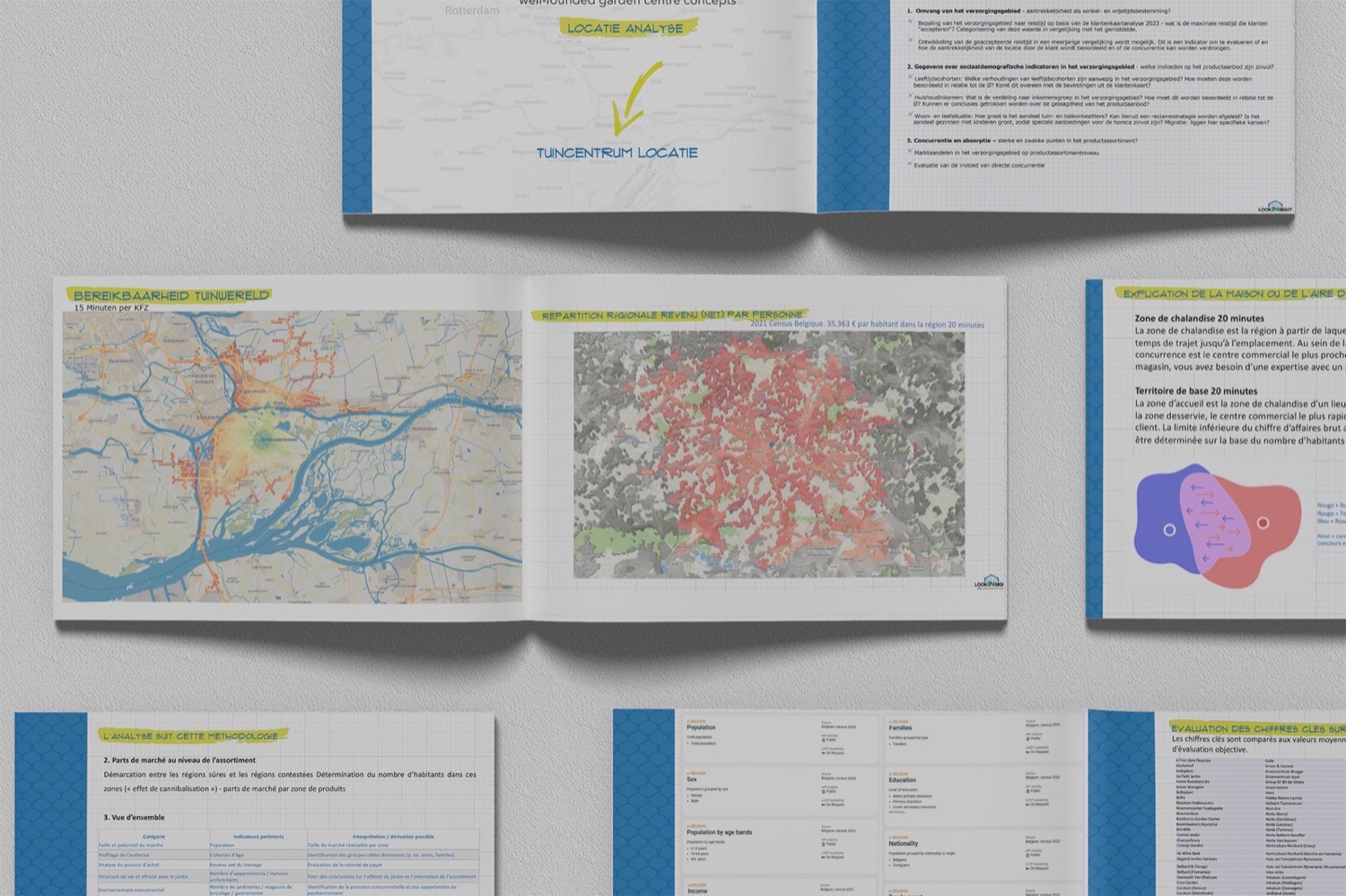 Location Profile sample: reachability maps and regional income distribution spreads