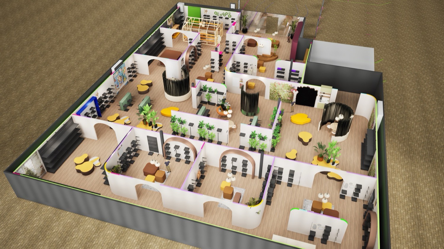 Hogewoning showroom: alternative angle with arched openings