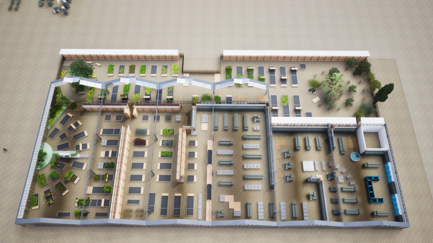 Tuinwereld Wijchen: dollhouse render of the full department layout